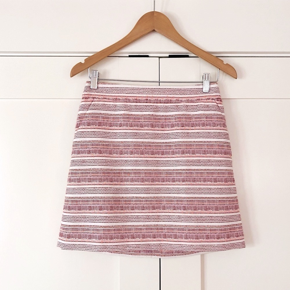 The Loft - Pink Red Orange Striped Skirt